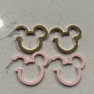 Baublebar Mickey Earrings Pink & Gold
